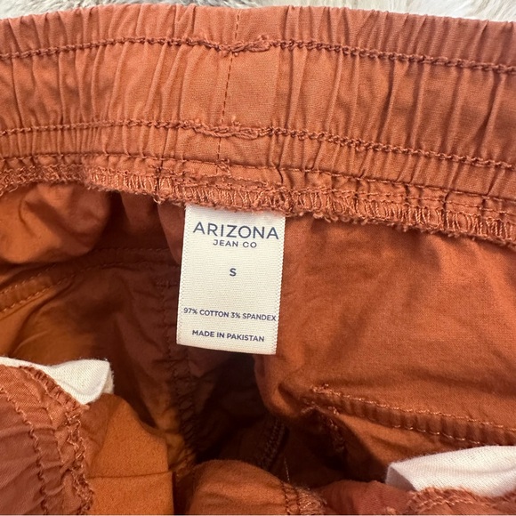 Arizona Womens Low Rise Straight Cargo Pants in Rust Orange - Picture 7 of 7